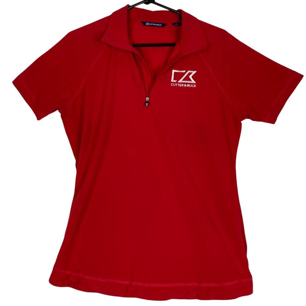 Cutter & Buck Women's Response Mock Half Zip Red Polo‎ Shirt Size Small Golf